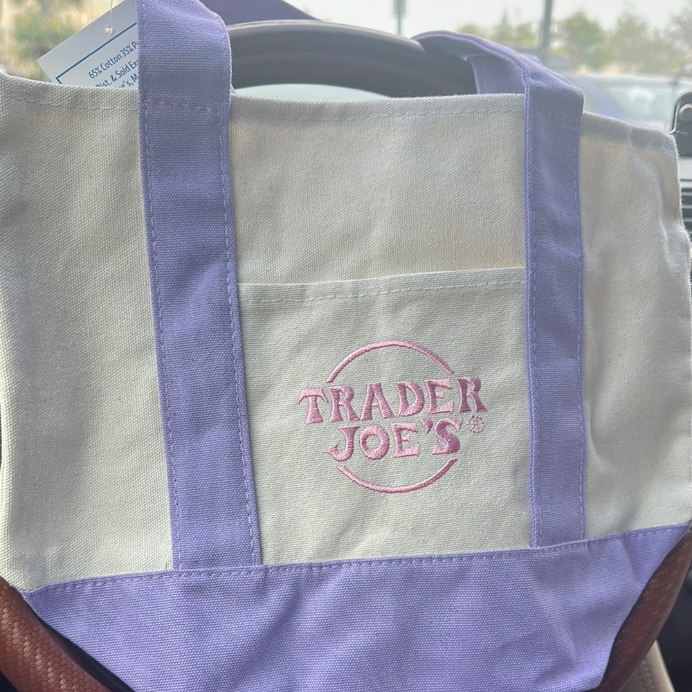 Purple and Cream Tote Bag